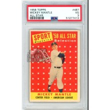 Mickey Mantle 1958 Topps All Star Card #487 PSA 3 VG