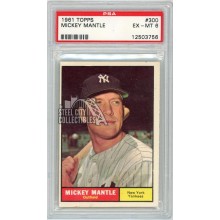 Mickey Mantle 1961 Topps Baseball Card #300 PSA 6