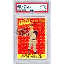 Mickey Mantle 1958 Topps All Star Card #487 PSA 4 VG-EX (843)