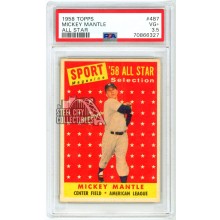 Mickey Mantle 1958 Topps All Star Card #487 PSA 3.5 VG+