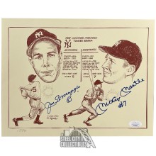 Joe DiMaggio Mickey Mantle Autographed Gallo Print Photo - JSA LOA YY44539
