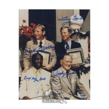 Mickey Mantle, Whitey Ford, Cool Papa Bell, Jocko Conlan Autographed 8x10 Baseball Photo - PSA/DNA LOA (HOF)