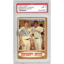 Mickey Mantle Willie Mays 1962 Topps Baseball Managers' Dream Card #18 PSA 7