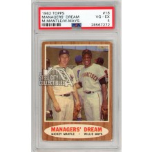 Mickey Mantle Willie Mays 1962 Topps Baseball Managers' Dream Card #18 PSA 4