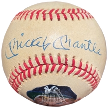 Mickey Mantle Autographed Rawlings Baseball - JSA LOA (Face on Ball)