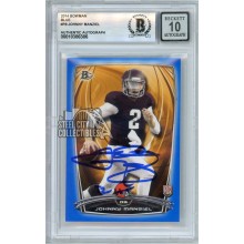Johnny Manziel 2014 Bowman Blue "12 HT" Autograph Rookie Card #9 /499 BAS 10