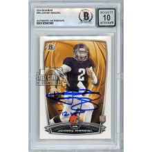 Johnny Manziel 2014 Bowman "12 HT" Autograph Rookie Card #9 BAS 10
