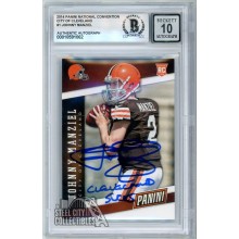 Johnny Manziel 2014 Panini The National Rookie Autograph "Cleveland Sucks" Card #1 BAS 10
