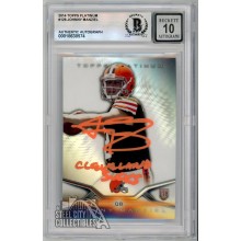 Johnny Manziel 2014 Topps Platinum Rookie Autograph "Cleveland Sucks" Card #126 BAS 10 (Orange)