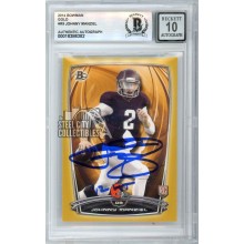 Johnny Manziel 2014 Bowman Gold "12 HT" Autograph Rookie Card #9 /399 BAS 10