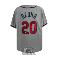 Marcell Ozuna Autographed Atlanta Custom Gray Baseball Jersey - BAS