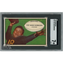 Ted Marchibroda 1953 Bowman Football Rookie Card #93 SGC 7 NM