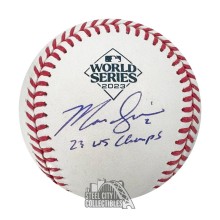 Marcus Semien 23 WS Champs Autographed Official 2023 World Series MLB Baseball - BAS