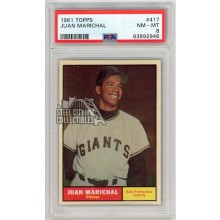 Juan Marichal 1961 Topps Baseball Rookie Card #417 PSA 8