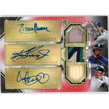 Randy Johnson Ken Griffey Jr Ichiro 2021 Topps Triple Threads Relic Autograph Card #70TAR-JGI 1/1