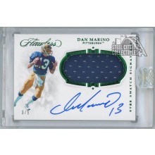 Dan Marino 2019 Panini Flawless Collegiate Star Swatch Emerald Auto Card #11 3/5