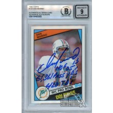 Dan Marino 1984 Topps Autograph Rookie Card #123 BAS 9 (Altered) (3 Inscriptions)