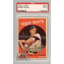 Roger Maris 1959 Topps Card #202 PSA 5 EX