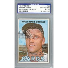 Roger Maris 1967 Topps Autograph Card #45 PSA/DNA