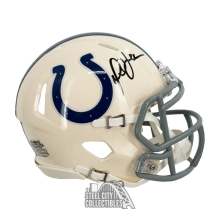 Marshall Faulk Autographed Indianapolis Colts Retro Mini Football Helmet - JSA