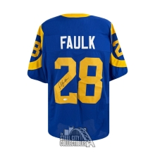 Marshall Faulk Autographed St Louis Custom Blue Football Jersey - JSA