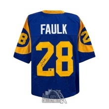 Marshall Faulk Autographed St Louis Custom Football Jersey - BAS