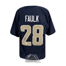 Marshall Faulk Autographed St Louis Custom Navy Football Jersey - JSA