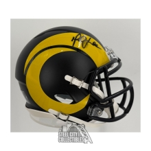 Marshall Faulk Autographed St Louis Rams Rivalries Mini Football Helmet - JSA (Smeared)