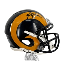 Marshall Faulk Autographed St. Louis Rams Throwback 81-99 Mini Football Helmet - JSA