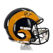Marshall Faulk Autographed St Louis Rams 81-99 Throwback Replica Full Size Football Helmet - JSA