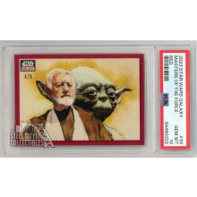 Masters of the Force 2023 Topps Star Wars Galaxy Red Refractor Card #33 4/5 PSA 10