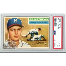 Eddie "Ed" Mathews 1956 Topps Card #107 Gray Back PSA 7 NM (340)