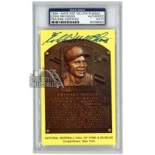 Eddie Mathews Autographed Hall of Fame Plaque Postcard - PSA/DNA