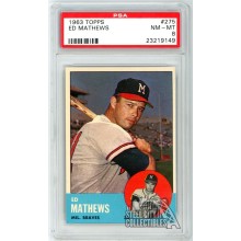 Eddie "Ed" Mathews 1963 Topps Card #275 PSA 8 NM-MT