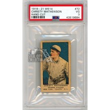 Christy Mathewson 1919-21 W514 Hand Cut Baseball Card #72 PSA 3