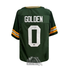 Matthew Golden Autographed Green Bay Custom Green Football Jersey - BAS