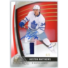 Auston Matthews 2017-18 Upper Deck SP Game Used Red Spectrum Patch Auto 4/5