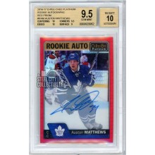 Auston Matthews 2016-17 O-Pee-Chee Platinum Red Prism Rookie Autograph Card #R-AM 19/50 BGS 9.5