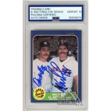 Don Mattingly Wade Boggs 1986 Fleer Dual Autograph Card #639 PSA/DNA 10