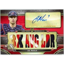 Joe Mauer 2024 Topps Triple Threads Patch Autograph Card #TTAR-JMA2 1/1