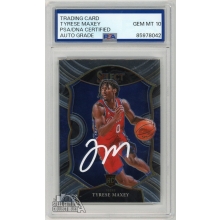Tyrese Maxey 2020-21 Panini Select Concourse Rookie Auto Card PSA/DNA 10 (White)