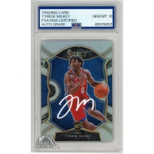 Tyrese Maxey 2020-21 Panini Select Silver Rookie Auto Card PSA/DNA 10 (White)