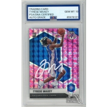 Tyrese Maxey 2020-21 Panini Mosaic Camo Pink RC Auto Card PSA/DNA 10 (White)
