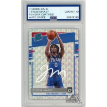 Tyrese Maxey 2020-21 Donruss Optic Silver Wave RC Auto Card PSA/DNA 10 (White)