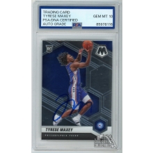 Tyrese Maxey 2020-21 Panini Mosaic Rookie Autograph Card #203 PSA/DNA 10