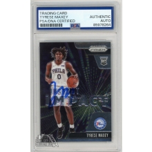 Tyrese Maxey 2020-21 Panini Prizm Instant Impact RC Auto Card PSA/DNA Authentic