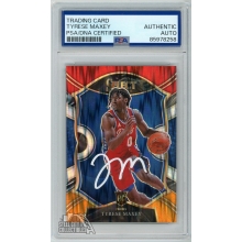 Tyrese Maxey 2020-21 Panini Select Red Orange Flash RC Auto Card PSA/DNA Authentic (White)