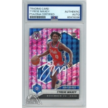 Tyrese Maxey 2020-21 Panini Mosaic Pink RC Auto Card PSA/DNA Authentic (White)