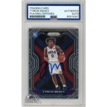 Tyrese Maxey 2020-21 Panini Prizm Rookie Autograph Card #256 PSA/DNA
