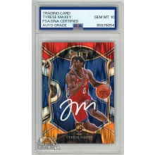 Tyrese Maxey 2020-21 Panini Select Red Orange Flash RC Auto Card PSA/DNA 10 (White)